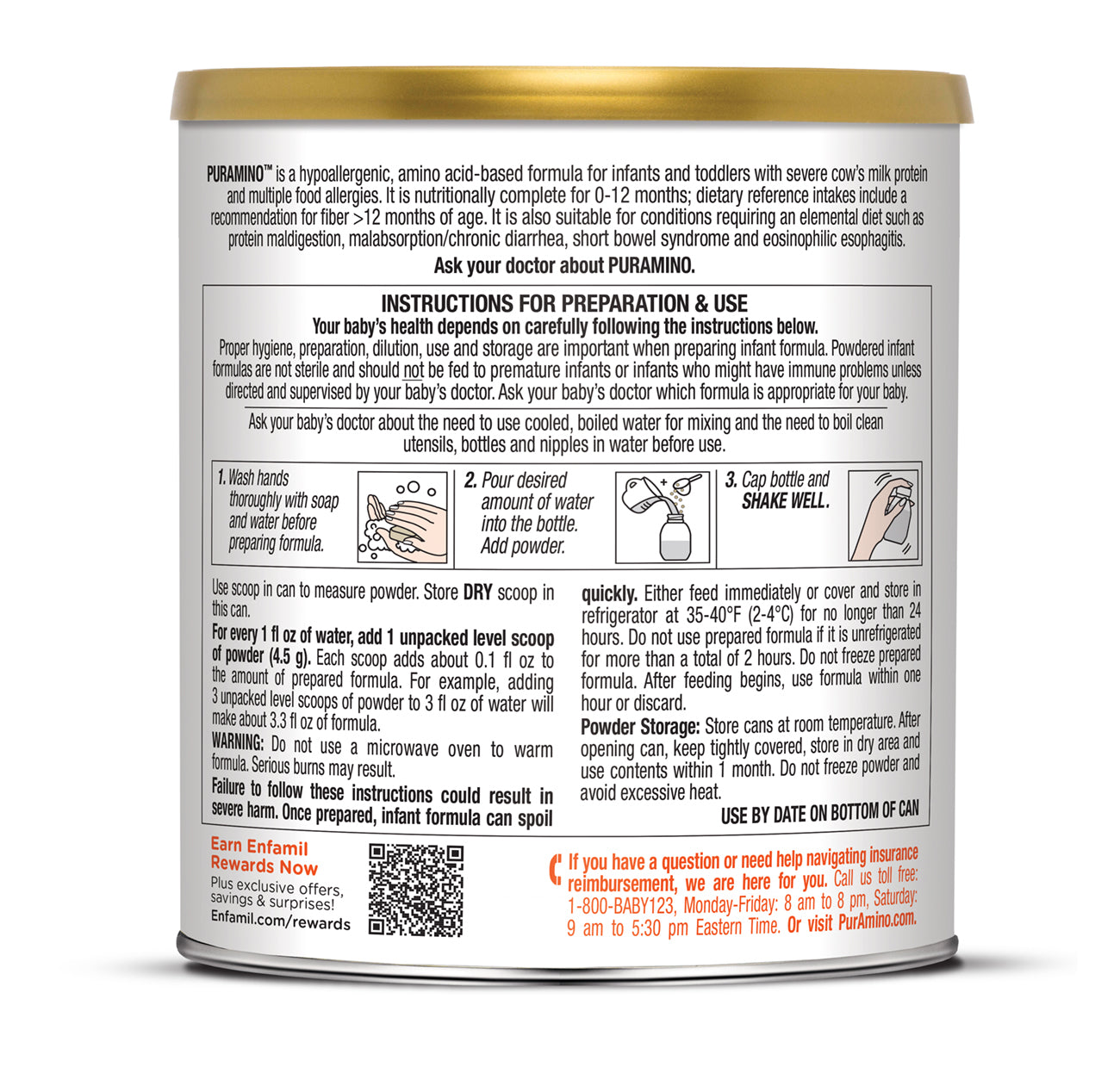 PurAmino™ Amino Acid-based Infant Formula Powder - 14.1 oz Can