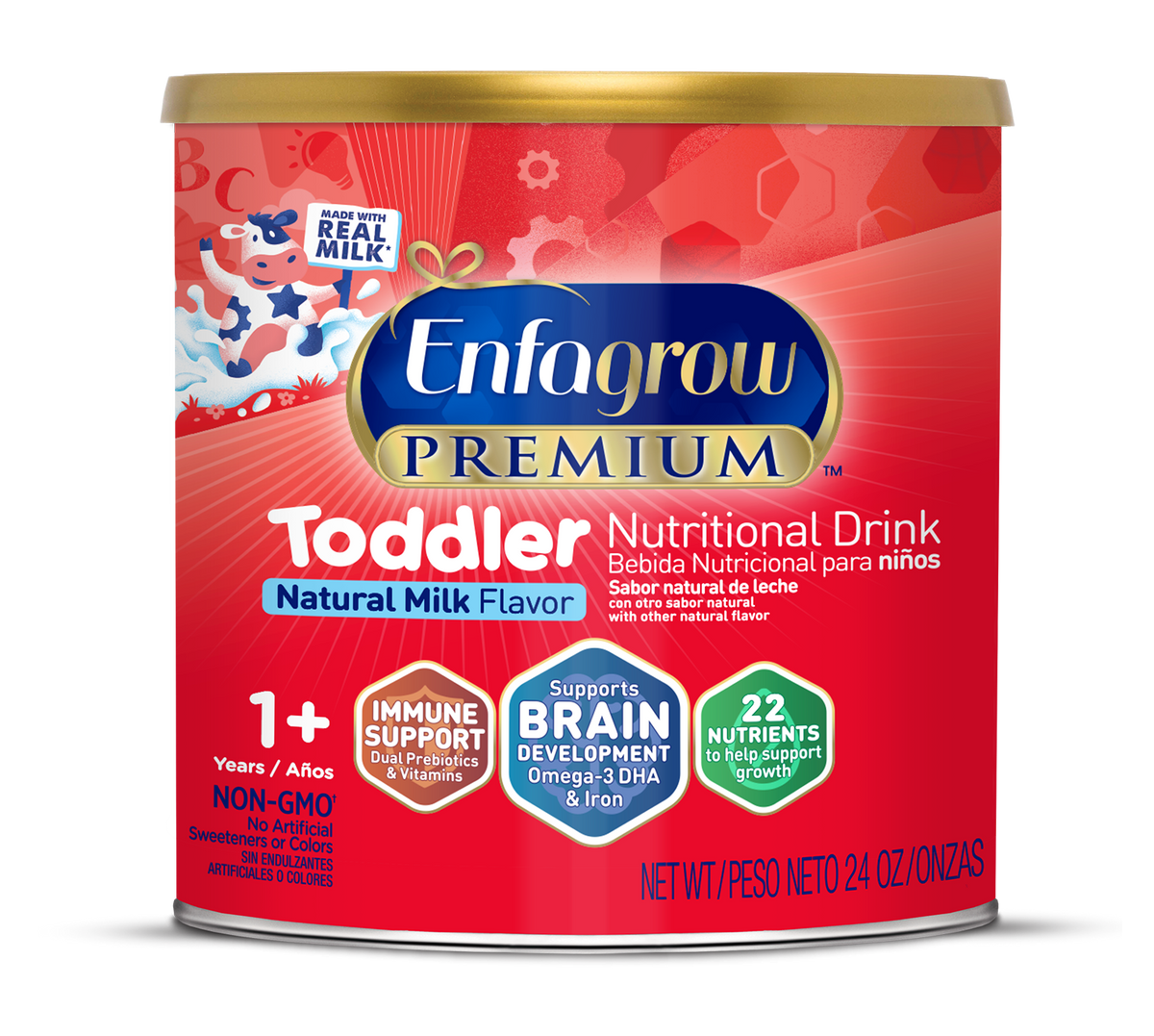 Enfagrow® PREMIUM Toddler Nutritional Drink - Natural Milk Flavor Powder - 24 oz Can