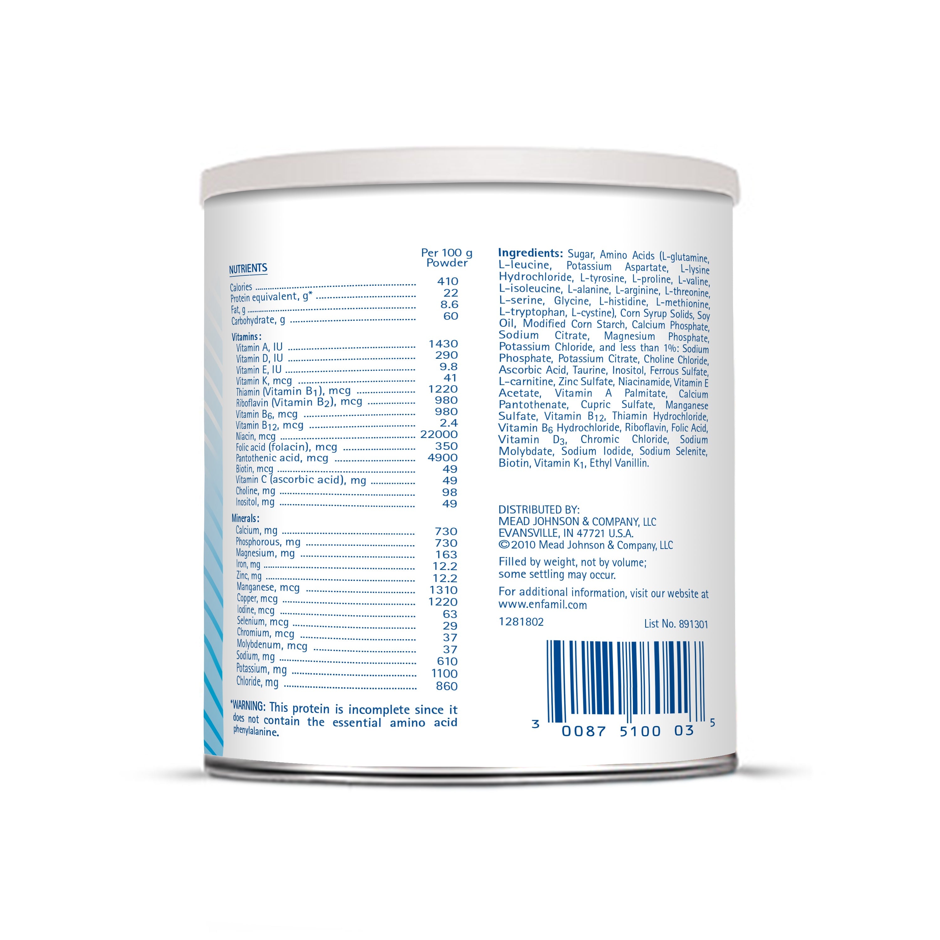 Phenyl-Free® 2 Medical Food Powder - 1 lb Can