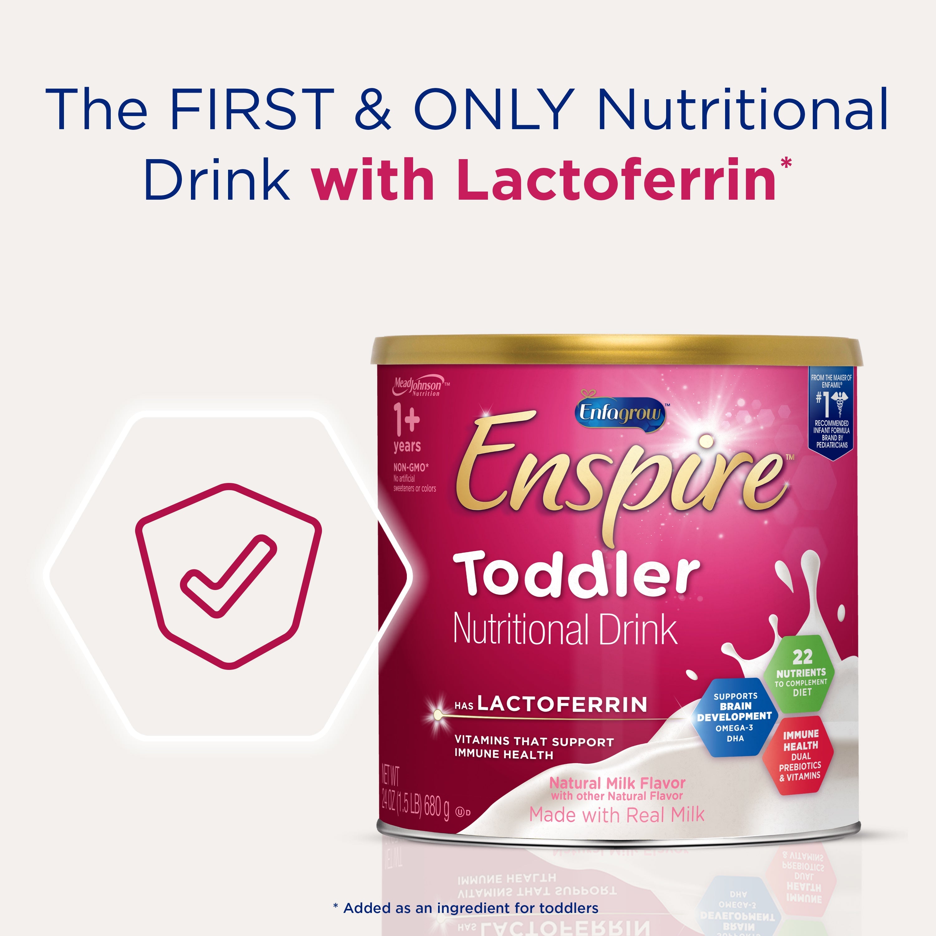 Enfagrow® Enspire® Toddler Nutritional Drink - Natural Milk Flavor Powder - 24 oz Can