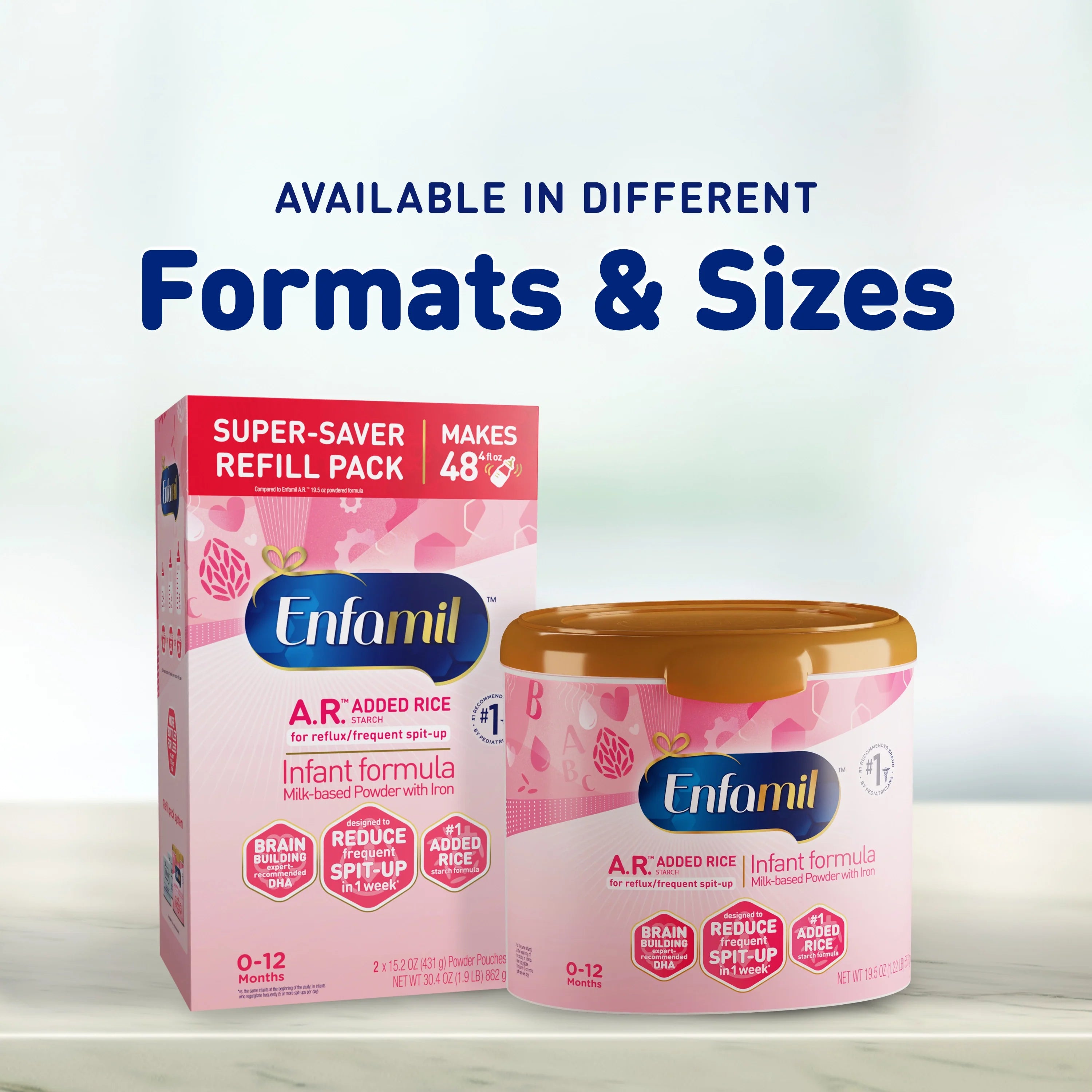 Enfamil A.R.™ Infant Formula with Added Rice Starch Powder - 19.5 oz Tub