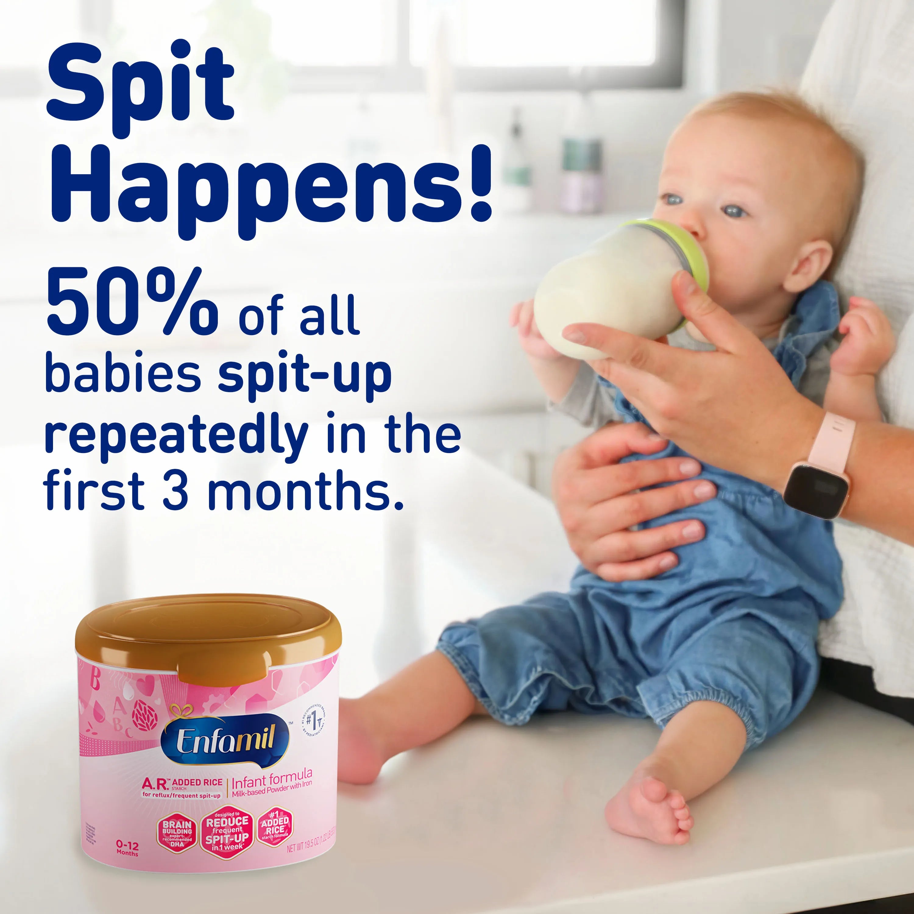 Enfamil A.R.™ Infant Formula with Added Rice Starch Powder - 19.5 oz Tub