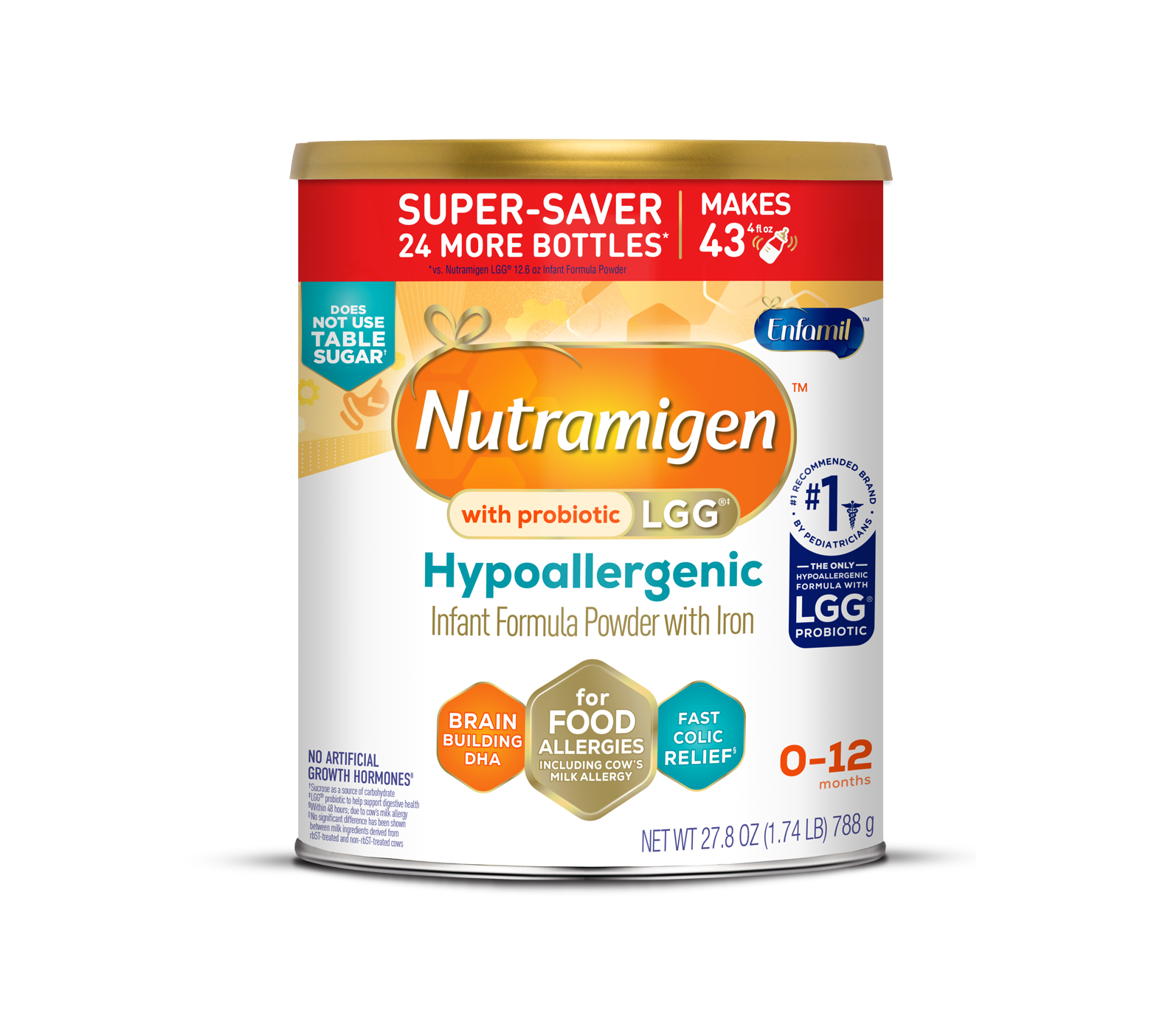 Nutramigen® with Probiotic LGG® Hypoallergenic Infant Formula Powder - 27.8 oz Can - Super Saver Pack