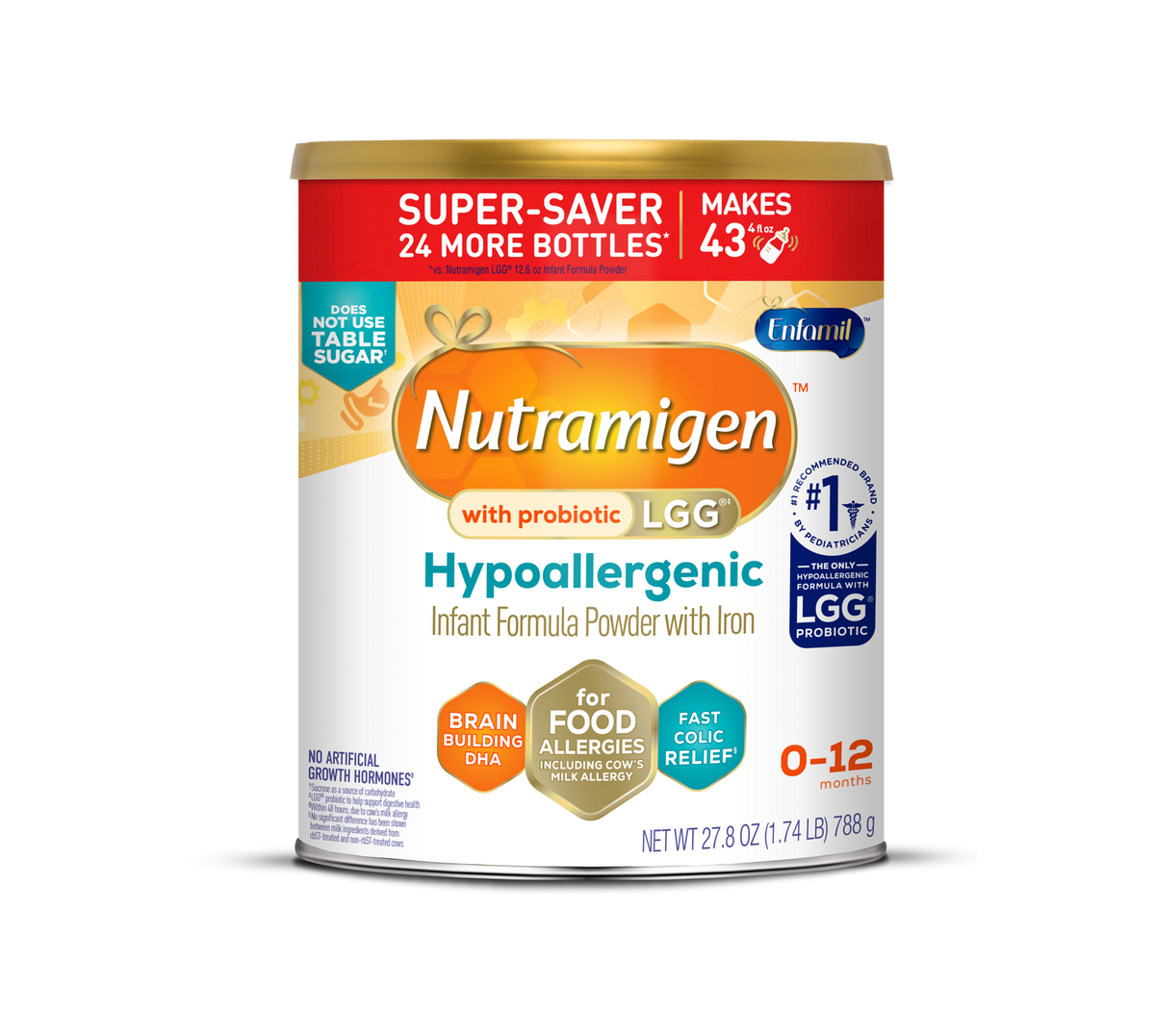 Nutramigen® with Probiotic LGG® Hypoallergenic Infant Formula Powder - 27.8 oz Can - Super Saver Pack