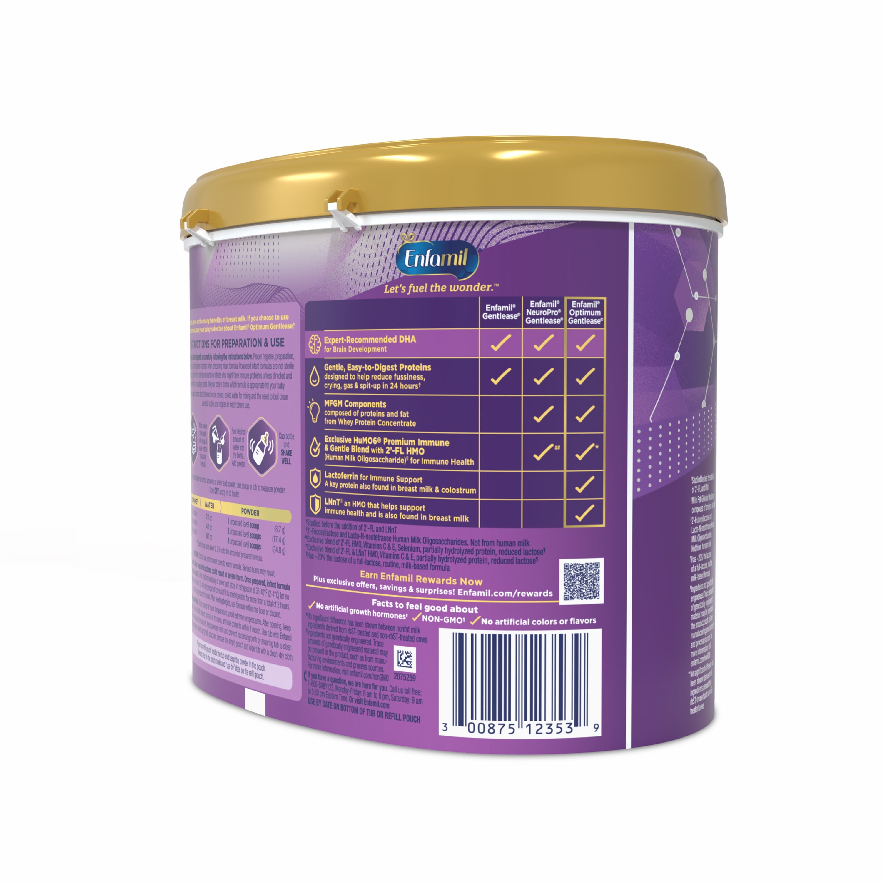 Enfamil® Optimum™ (Enspire) Gentlease® Infant Formula Powder - 19.5 oz Tub