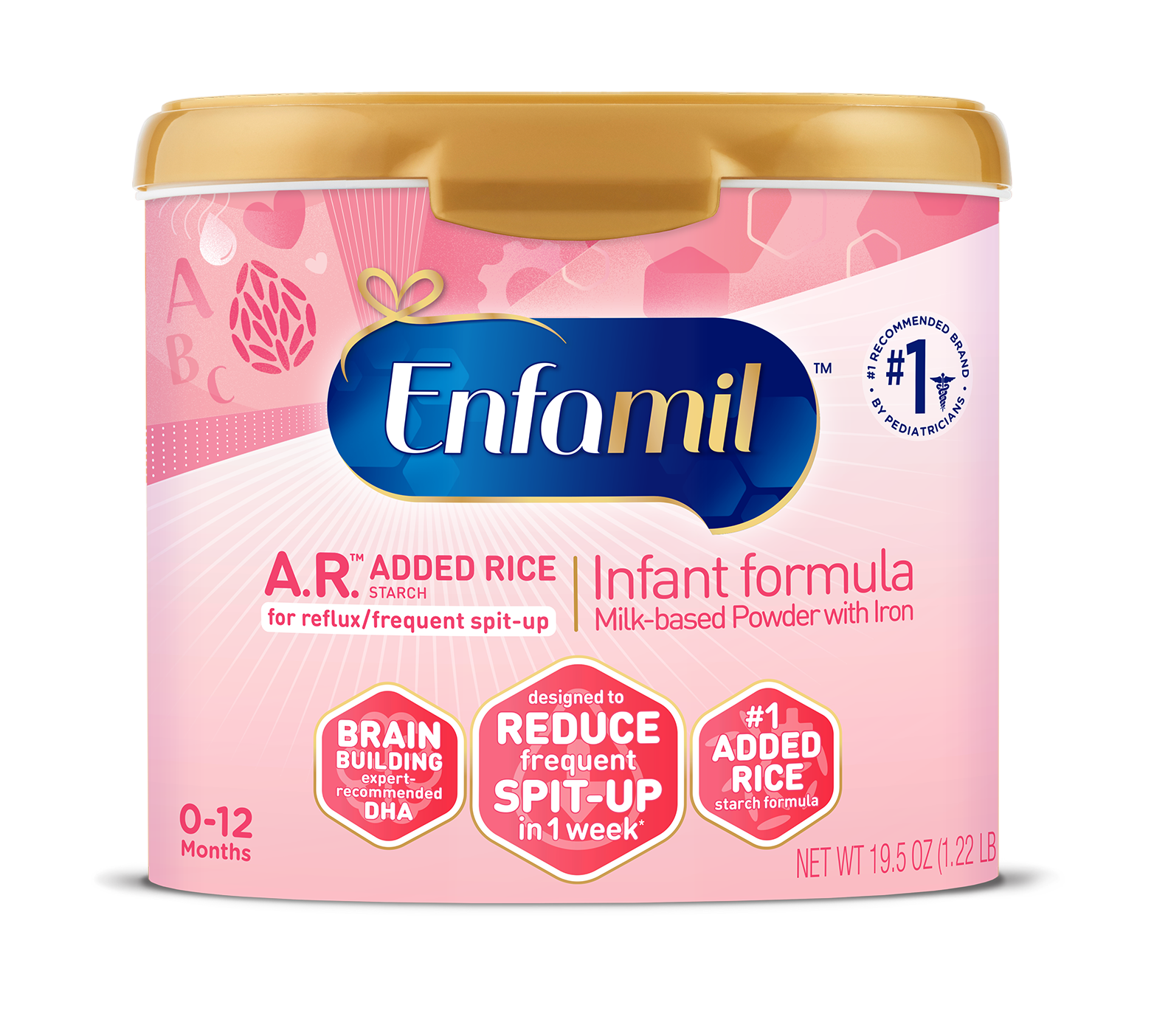 Enfamil A.R.™ Infant Formula with Added Rice Starch Powder - 19.5 oz Tub