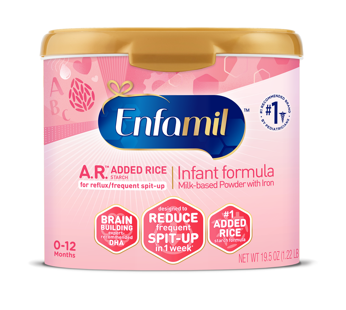 Enfamil A.R.™ Infant Formula with Added Rice Starch Powder - 19.5 oz Tub